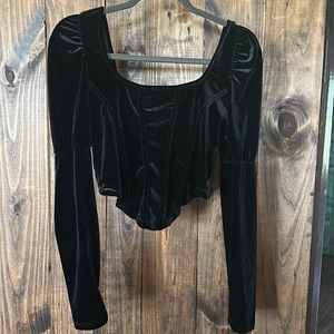 Women’s velvet corset crop top